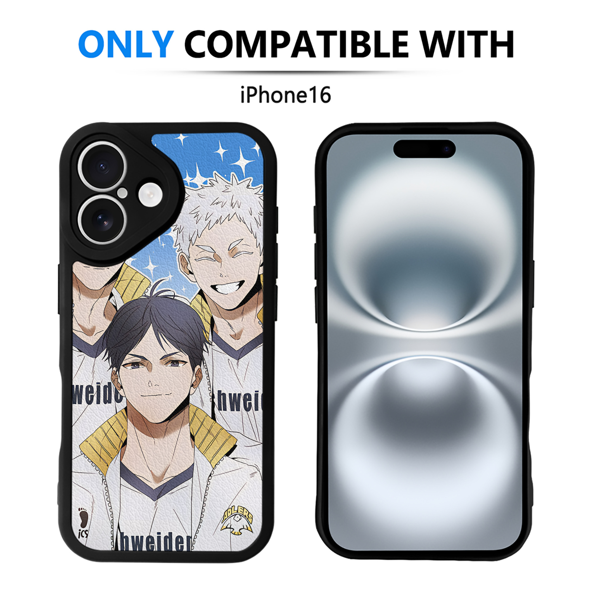 （画像用） ハイキュー!! Haikyu!! 【iPhone 16シリーズ対応】シリコンスマホケース（レザー調） 材質：シリコン